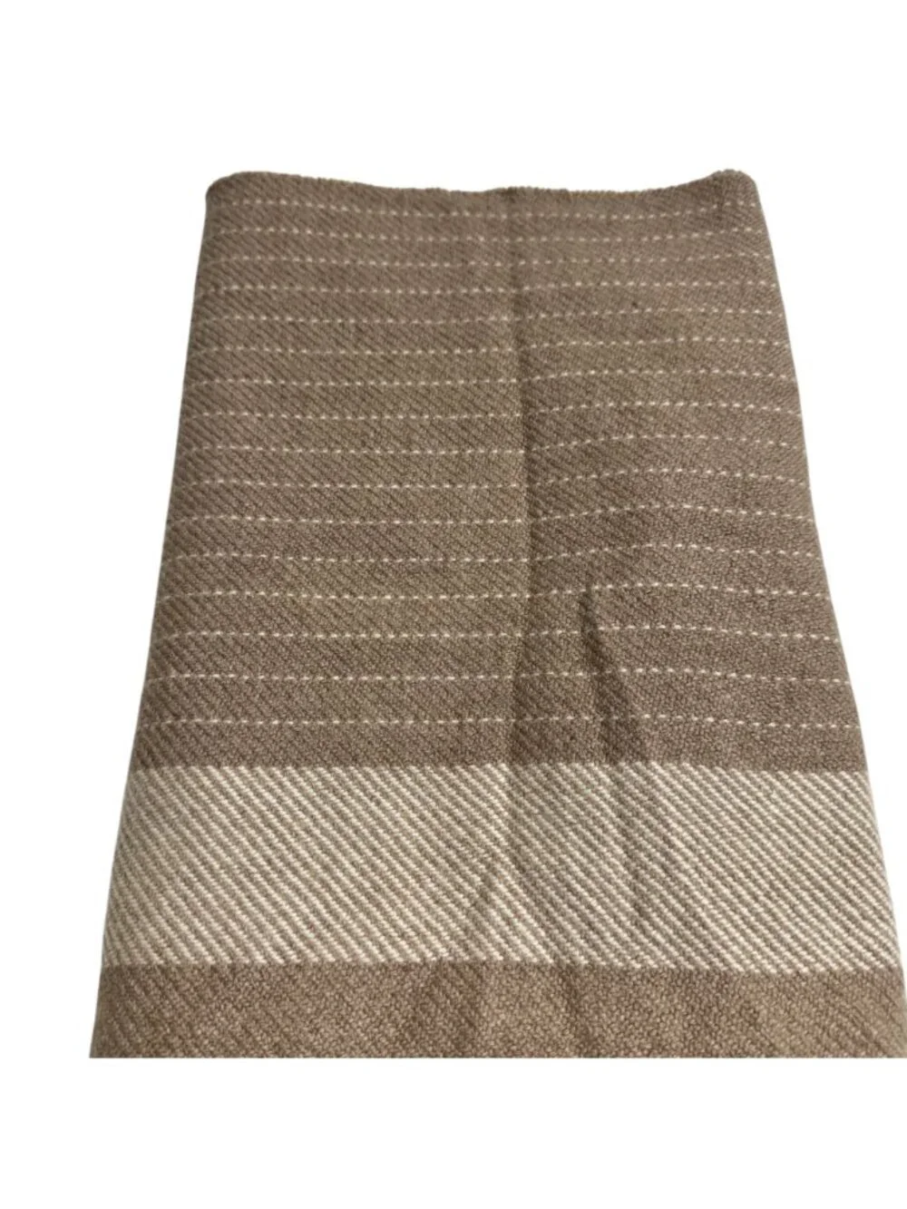 Banana Republic Scarf Wrap Wool Cashmere Beige Striped Fringe Neutral Casual OS
